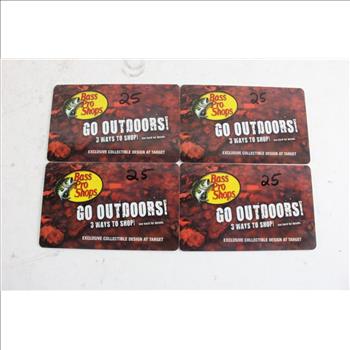 Bass Pro Shops Gift Cards, 4 Pieces