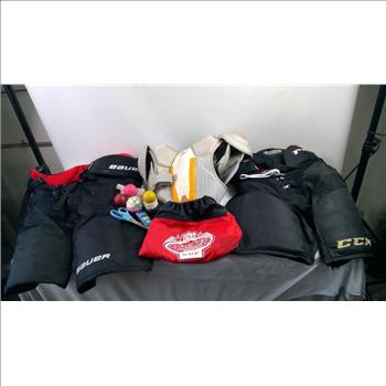 Bauer, Tacks, Hockey Pants, Elbow Pads, And More In Sports Bag