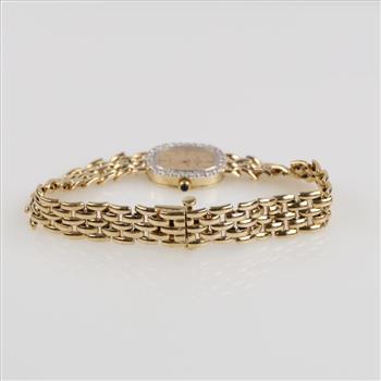Baume & Mercier 14kt Gold Diamond Dress Watch-Evaluated By Our Certified Gemologist-AGS/GIA