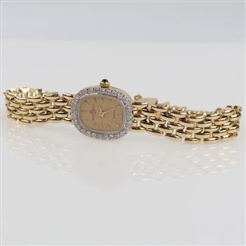 Baume & Mercier 14kt Gold Diamond Dress Watch-Evaluated By Our Certified Gemologist-AGS/GIA