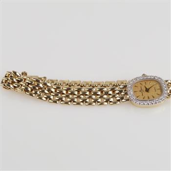 Baume & Mercier 14kt Gold Diamond Dress Watch-Evaluated By Our Certified Gemologist-AGS/GIA