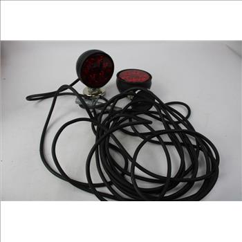 Bazooka EL206 Amplifier And Round Red LED Lights