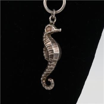 Beaded Necklace Silver Seahorse Clasp