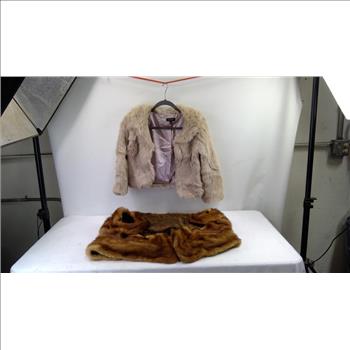 Bebe XS Fur Jacket, One-Size Fur Vest, 2 Pieces
