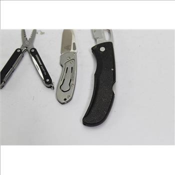Benchmade, Gerber Folding Blade Knives And Leatherman Multi-tool 3 Pieces