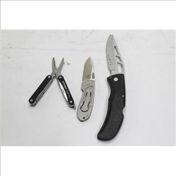 Benchmade, Gerber Folding Blade Knives And Leatherman Multi-tool 3 Pieces