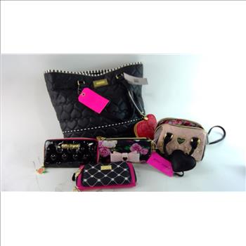 Betsey Johnson Tote Purse & Wallets, 5 Pieces