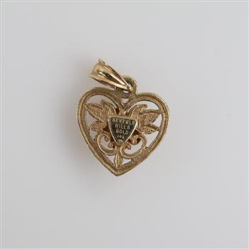 Beverly Hills Gold 14kt Tri Colored Gold Heart Pendant