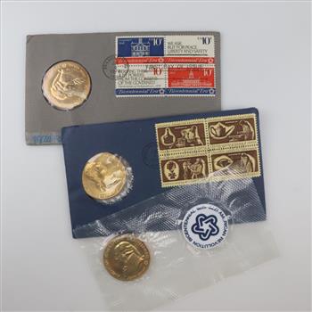 Bicentennial Commemorative Medal And Stamps, 3 Sets	