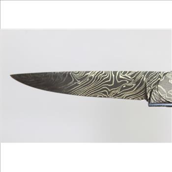 Bill Saindon Custom Folding Damascus Steel Picture Frame Knife