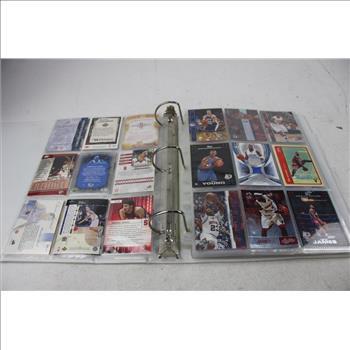 Binder With 75+ Basketball Trading Cards