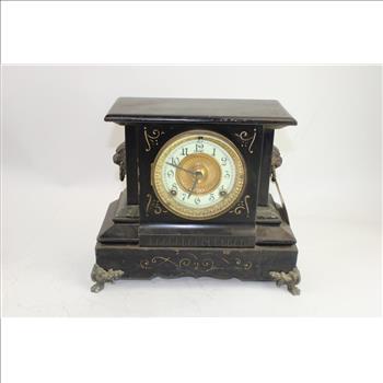 Black Antique Small Metal Clock