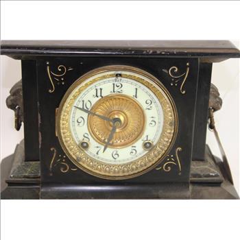 Black Antique Small Metal Clock