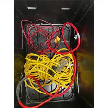 Black Bin With Electrical Cables