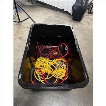 Black Bin With Electrical Cables