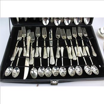 Black Case With Davco Silver China Flatware; 20+ Pieces