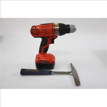 Black & Decker Drill/driver, Allied Mechanics Socket Set, Skil Socket Set And Estwing Pick Axe, 4 Pieces