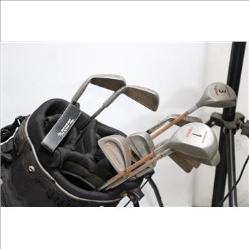 Black Duffle Bag With Golf Clubs, 3+ Pieces