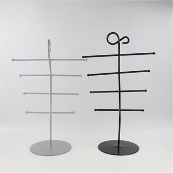 Black & Grey Metal Jewelry Display Trees, 2 Pieces