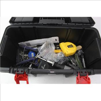 Black Hyper Tough Tool Box With Tools, 10+ Pieces