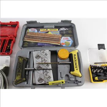 Black Jack Tire Repair Kit, Milwaukee Drill Bit Set, And More, 4 Pieces