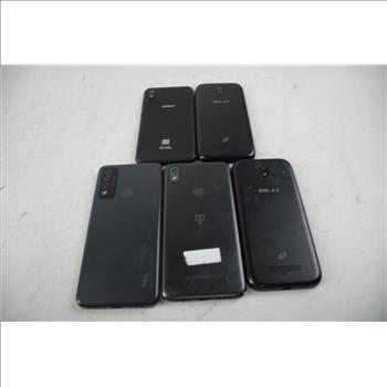 BLU And More Cell Phone Lot, 5 Pieces, Sold For Parts