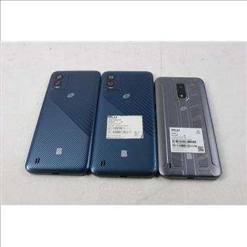BLU Cell Phone Lot, 3 Pieces, Sold For Parts