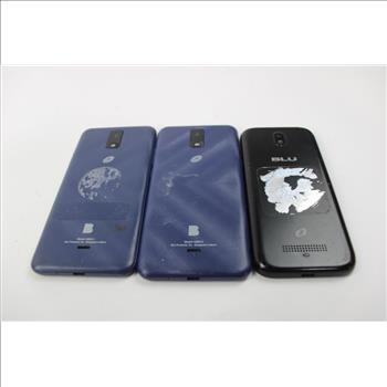 Blu Cell Phone Lot, 3 Pieces, Sold For Parts