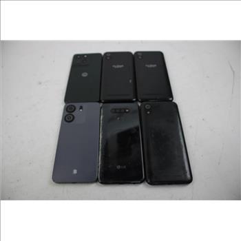 BLU, Cloud Mobile, LG, Motorola Cell Phone Lot, 6 Pieces, Sold For Parts