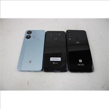 BLU, LG, Orbic Cell Phone Lot, 3 Pieces, Sold For Parts