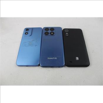 BLU, Motorola, Summit 5G Cell Phone Lot, 3 Pieces, Sold For Parts