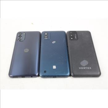 Blu, Motorola, Vortex Cell Phone Lot, 3 Pieces, Sold For Parts