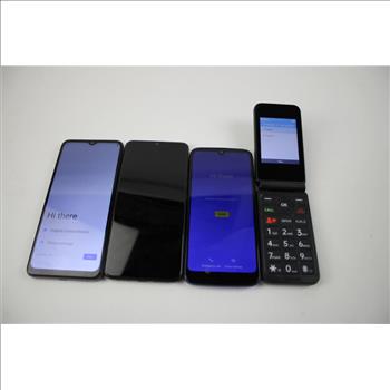 BLU, TCL, Moxee, Iris Cell Phone Lot, 4 Pieces, Sold For Parts