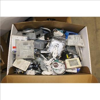 Blue Electrical Boxes And Other Electrical Equipment, 4 Pieces