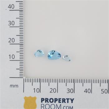 Blue Faceted Jewelry Craft Stones, 3 Pieces