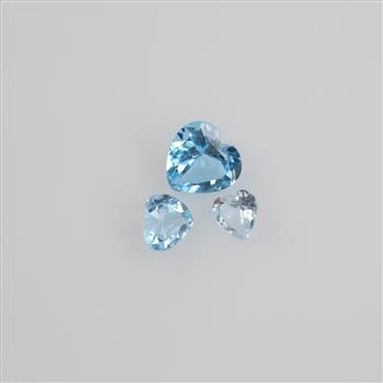 Blue Faceted Jewelry Craft Stones, 3 Pieces