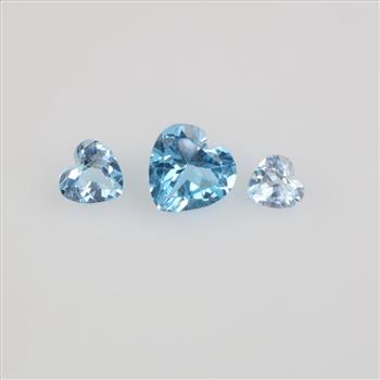 Blue Faceted Jewelry Craft Stones, 3 Pieces