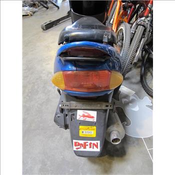 Blue Motor Scooter Moped