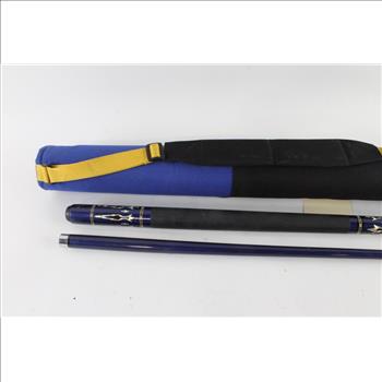 Blue Pool Cue With Case