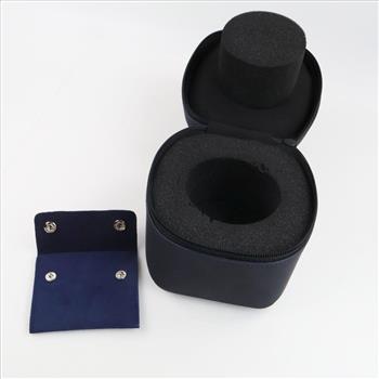 Blue Soft Watch Box & Soft  Pouch, 2 Pieces