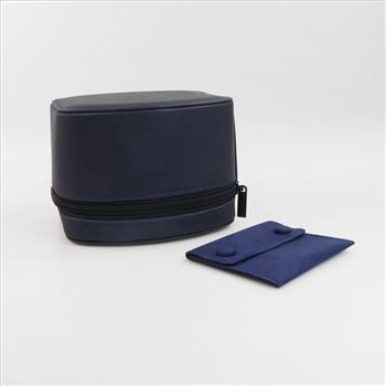 Blue Soft Watch Box & Soft  Pouch, 2 Pieces