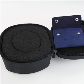 Blue Soft Watch Box & Soft  Pouch, 2 Pieces