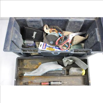 Blue Tool Box With Misc Tools