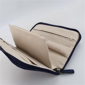 Blue Zipper Travel Jewelry Pouch