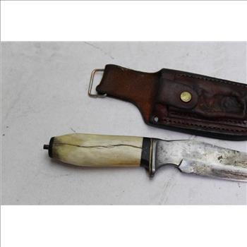 Bone Handle Fixed Blade Knife With Sheath