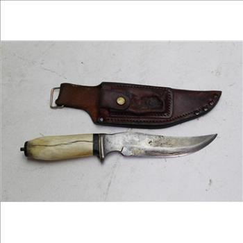 Bone Handle Fixed Blade Knife With Sheath