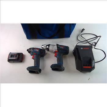 Bosch Cordless Drills And Battery Charger, 3 Pieces