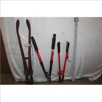 Bosch GR-8 C 8 Foot Telescoping Aluminium Leveling Rod, Bolt Cutter, Lopper: 4 Items