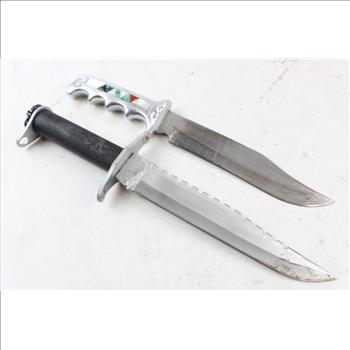 Bowie Style Fixed Blade Knives; 2 Pieces