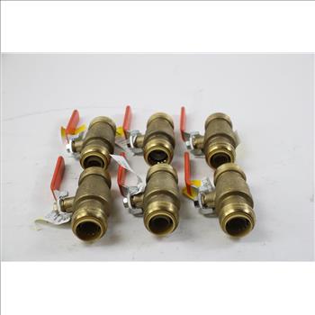 Brass Gate 1 inch Valves, 6 Pieces